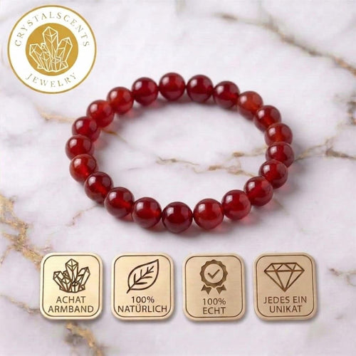 Rotes Achat Kugelarmband – Energie & Ausstrahlung
