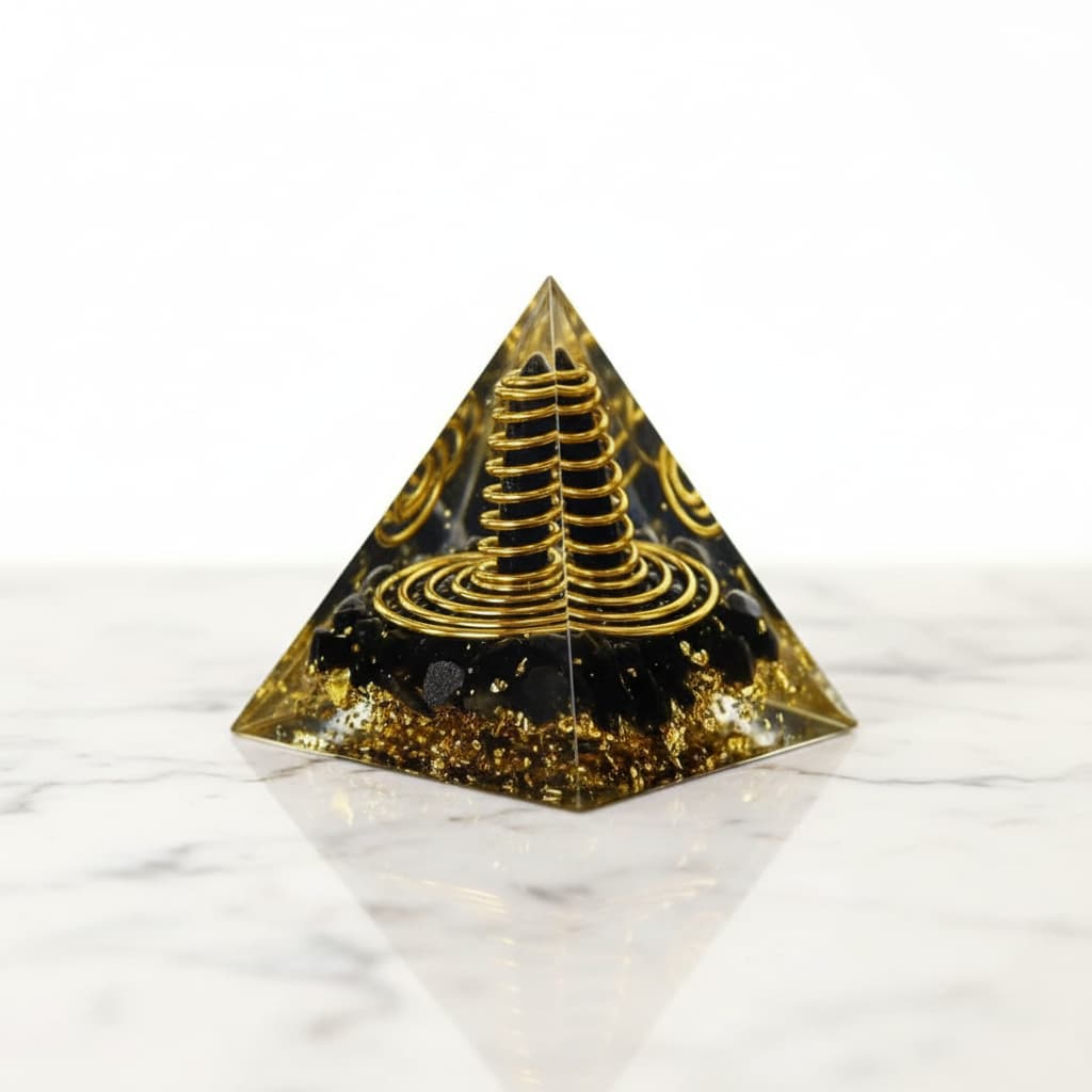 Orgonit Pyramide Obsidian - Schutz & Stärke