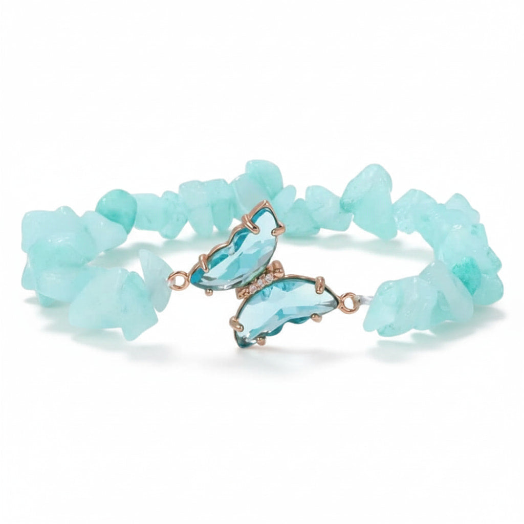 Amazonit Splitterarmband - Schmetterling CrystalScents