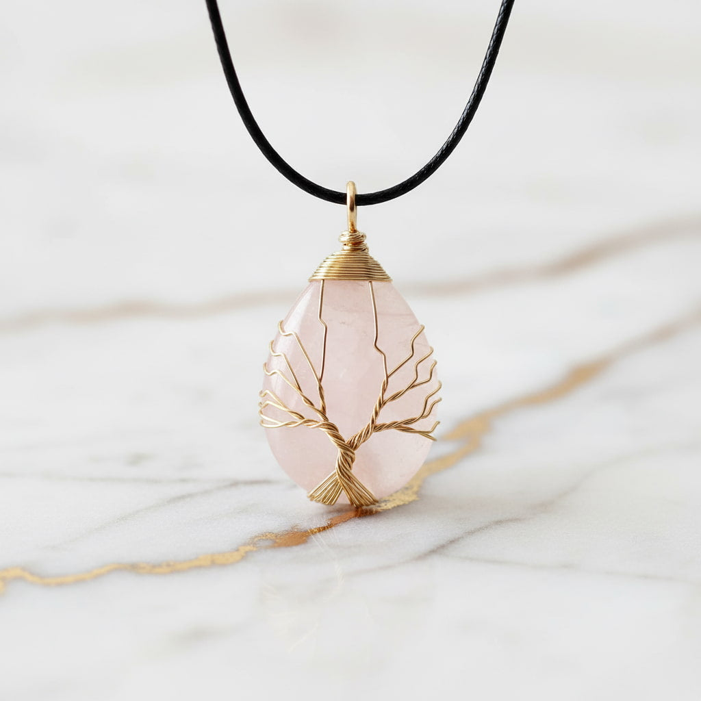 Rosenquarz Halskette – Sanfte Harmonie