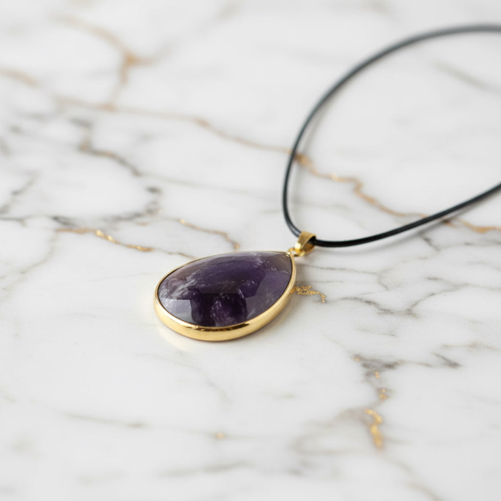 Amethyst Halskette – Tropfenanhänger für Ruhe & Fokus CrystalScents