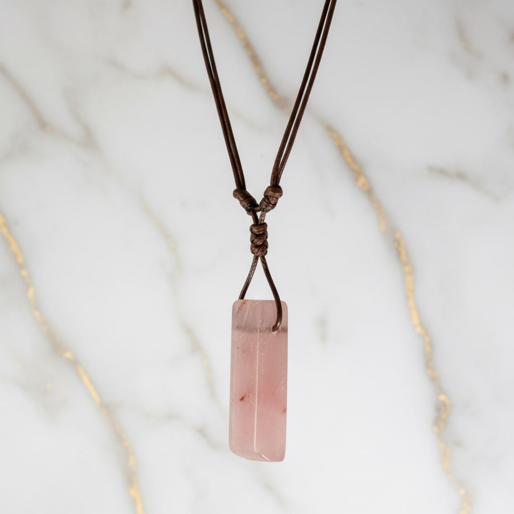Erdbeerquarz Halskette - Liebe & Lebensfreude CrystalScents
