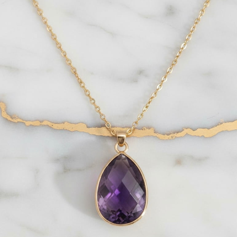 Amethyst Halskette – Facettierter Anhänger für Harmonie & Balance CrystalScents