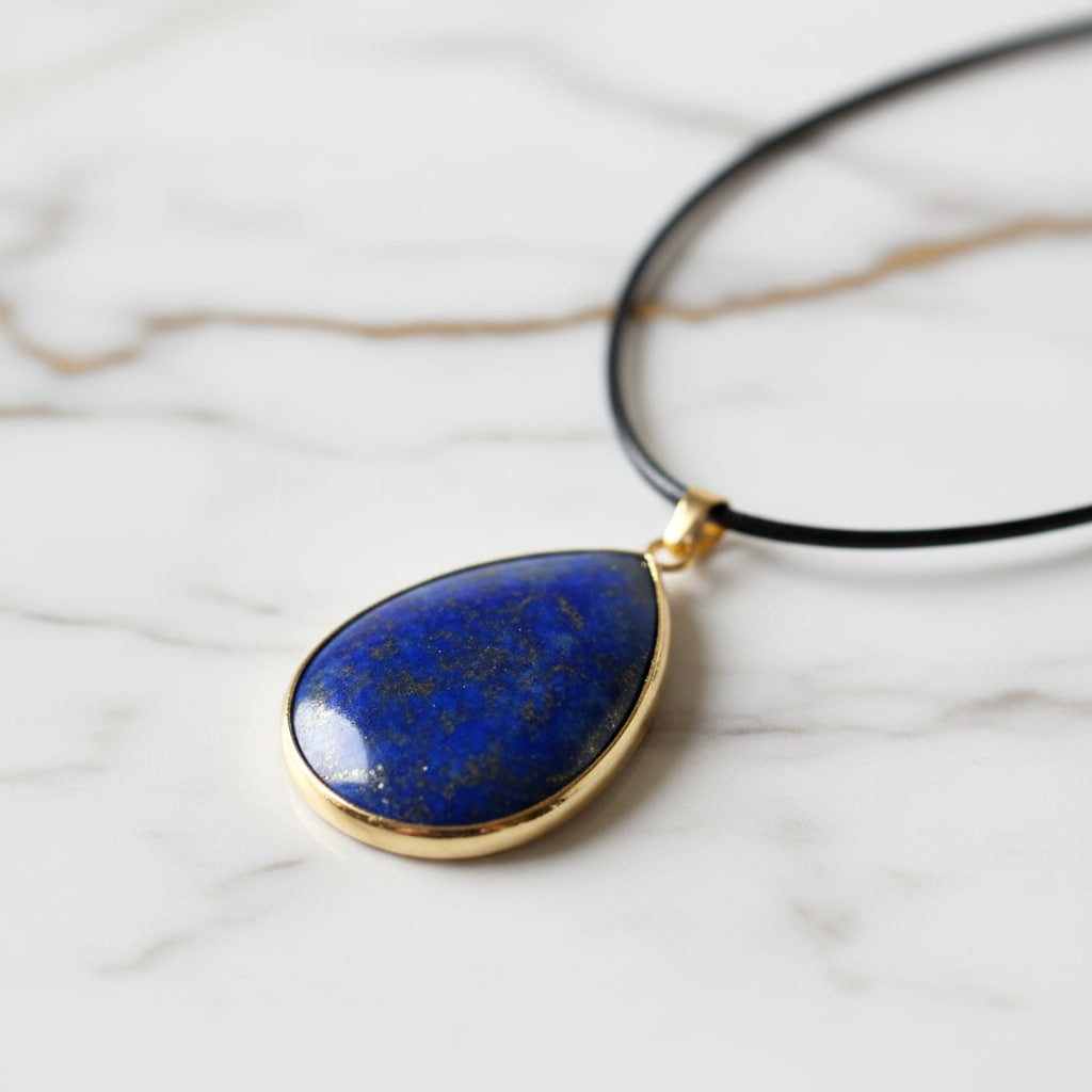 Lapislazuli Halskette - Tropfenförmiger Anhänger