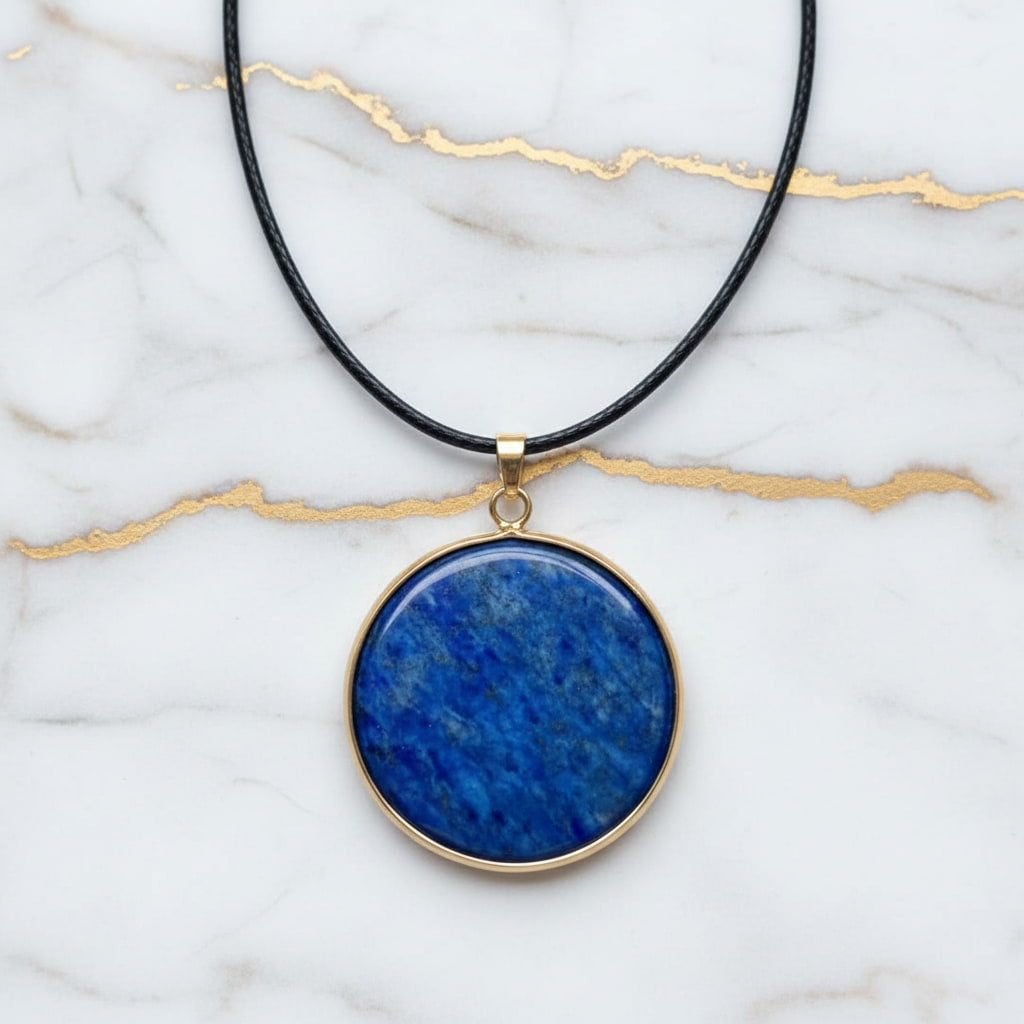 Lapislazuli Halskette - Kristall Scheibe CrystalScents