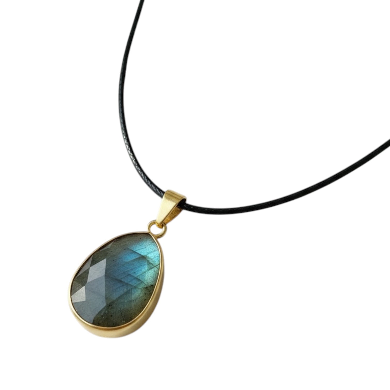 Labradorit Halskette - Facettierter Schimmer CrystalScents