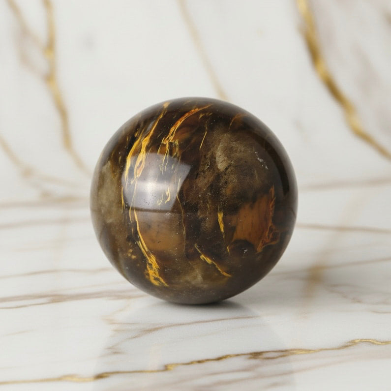 Tigerskin Quarz Kugel – Fokus & Ausgleich CrystalScents