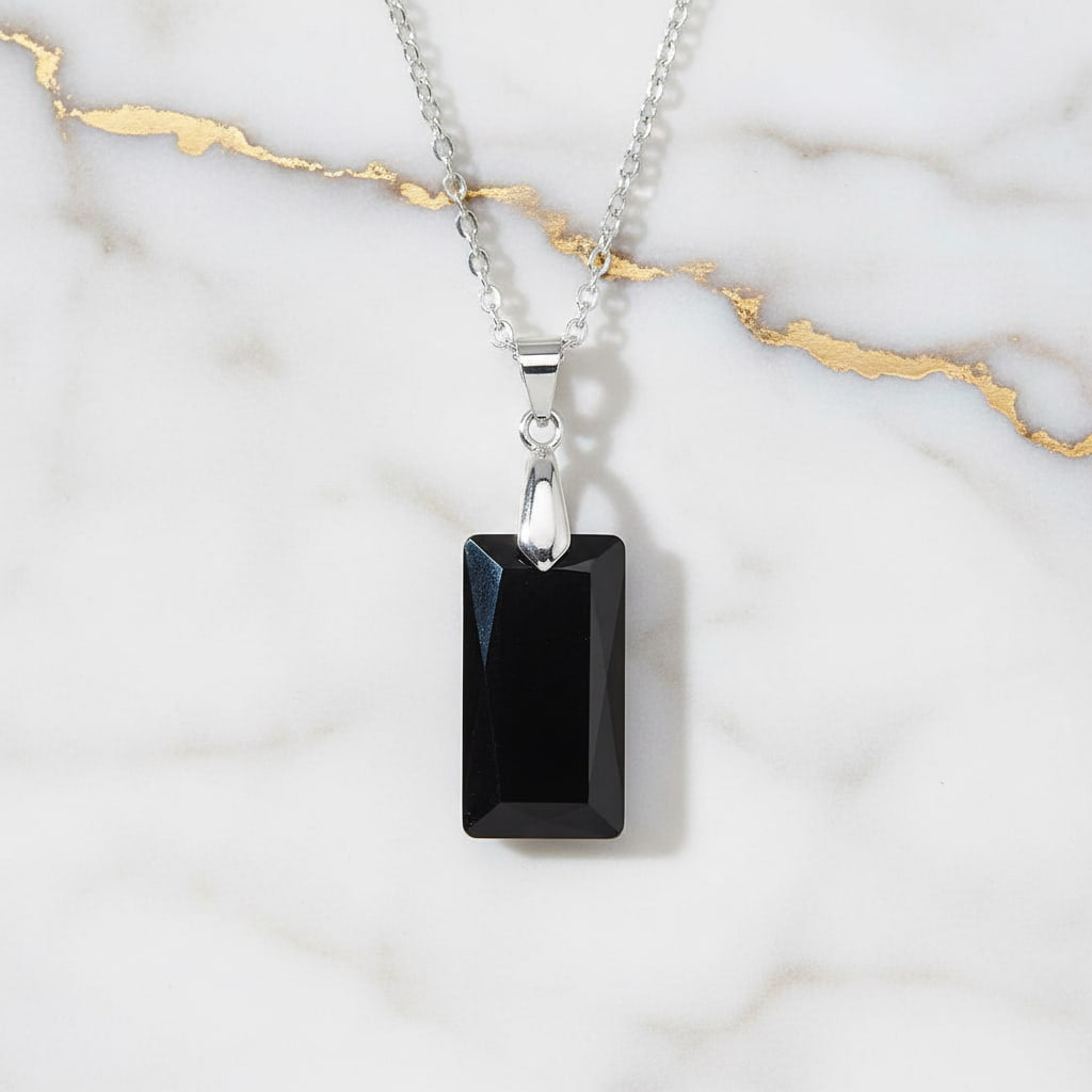 Obsidian Halskette - Geschliffener Anhänger