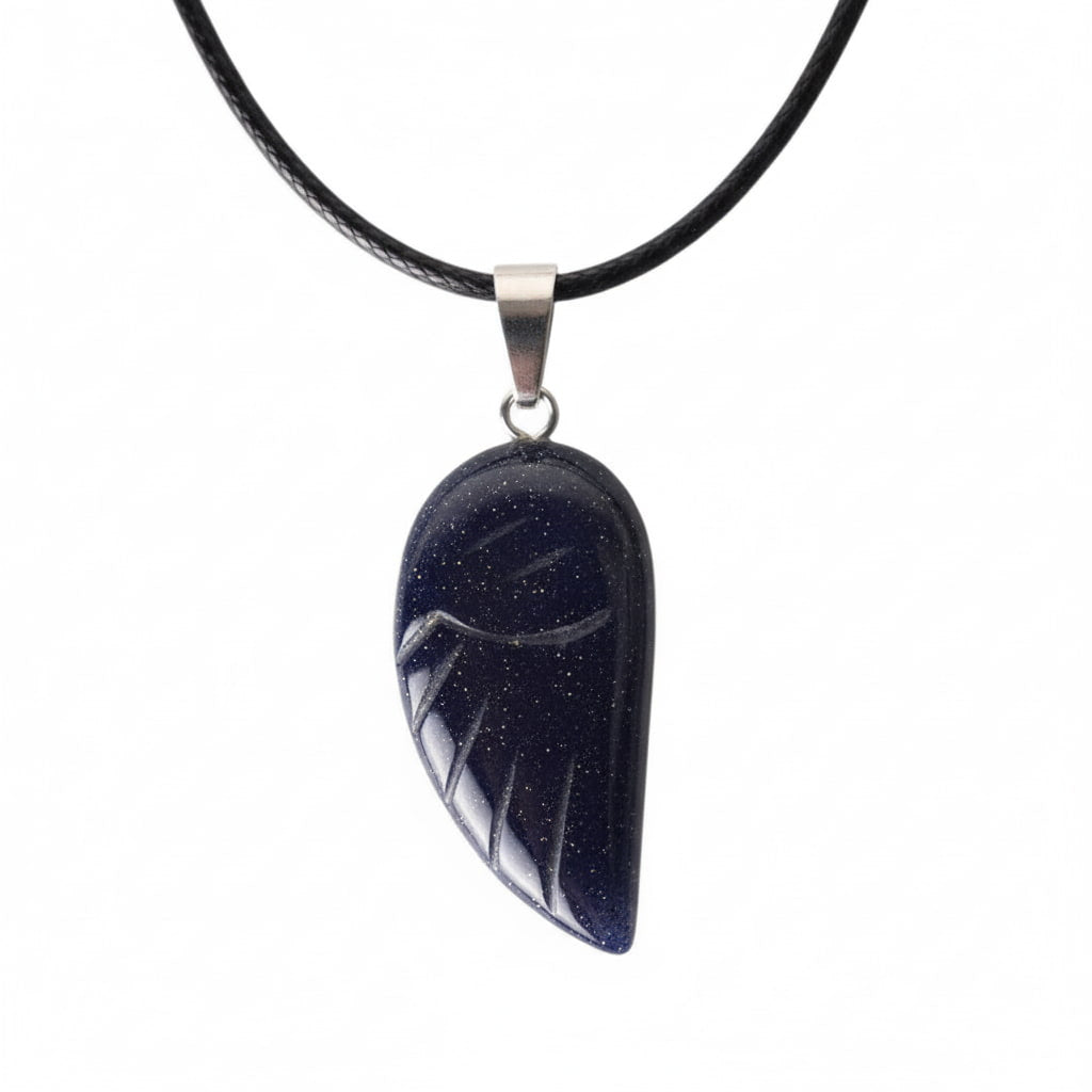 Blaufluss Halskette - Flügel Anhänger CrystalScents