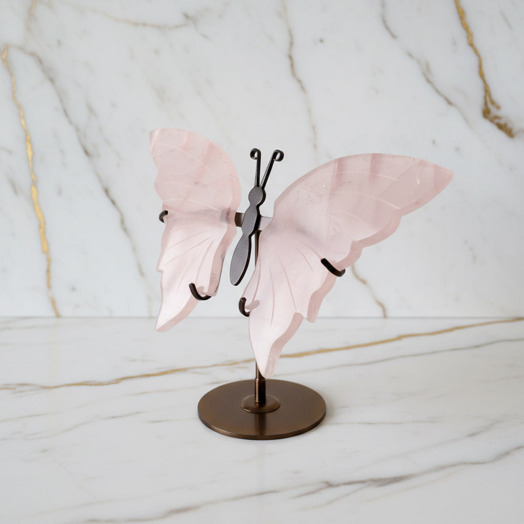 Rosenquarz Schmetterling - Frühlingsgefühle