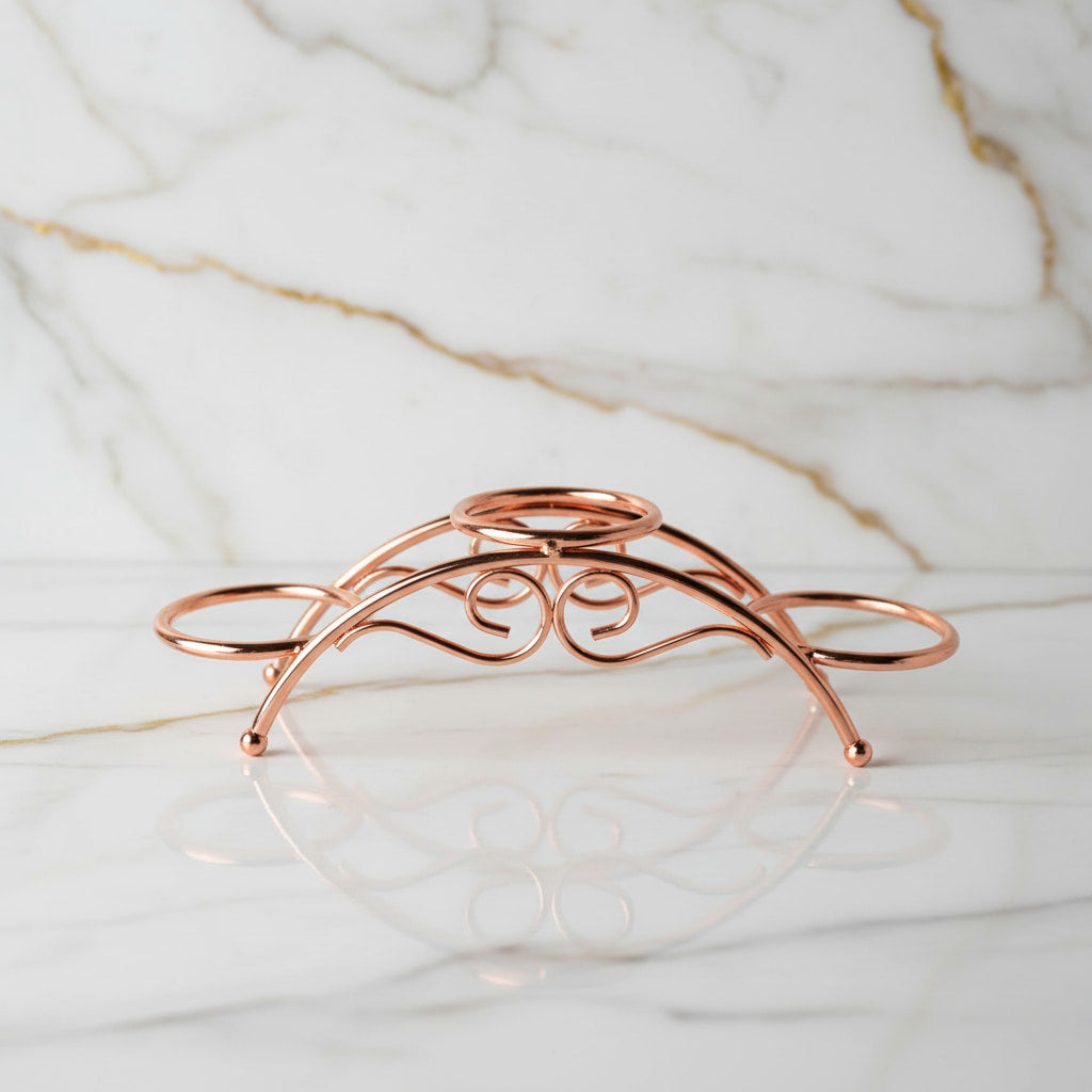 Kugelhalter Roségold – Eleganter Halter für 3 Kristallkugeln CrystalScents