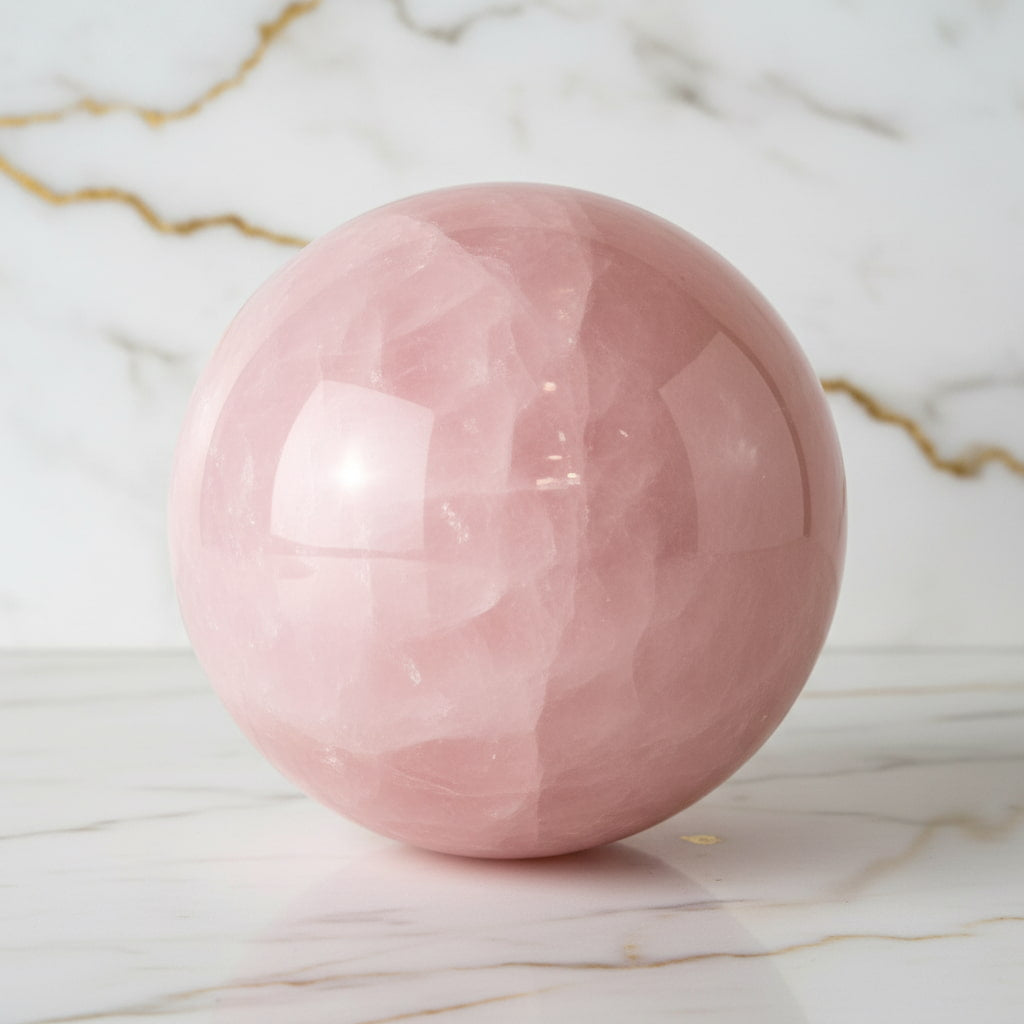Rosenquarz Kugel – Friedvolle Energie CrystalScents