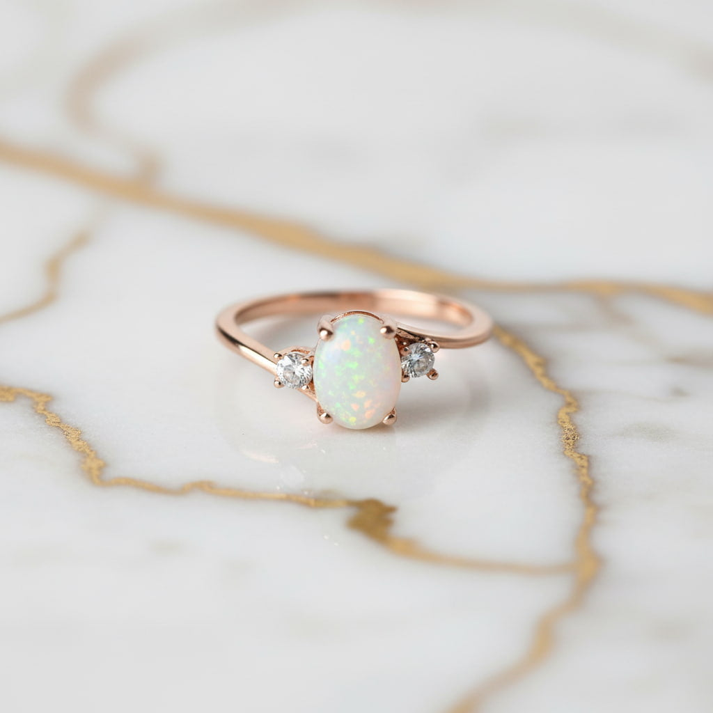 Opal Ring - Roségold & Filigran