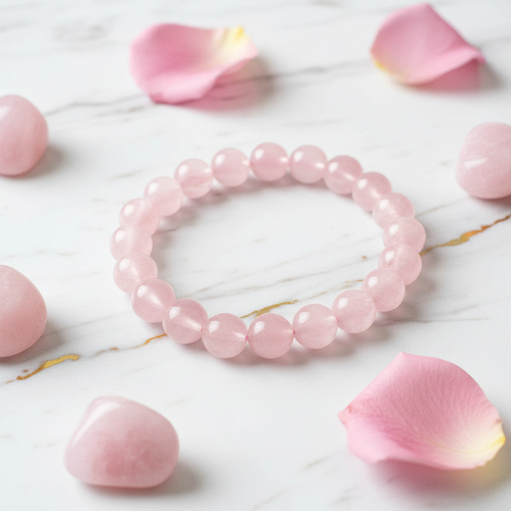 Rosenquarz Kugelarmband – Herzöffnung & Harmonie
