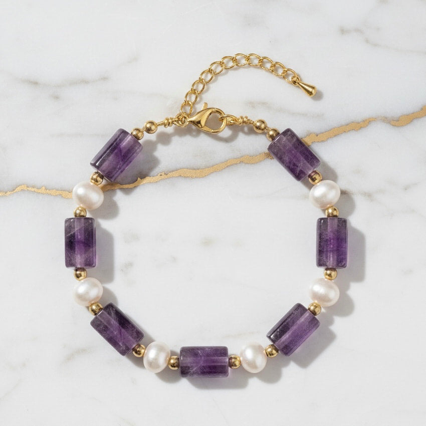 Amethyst Armband - Perlen & Naturstein CrystalScents