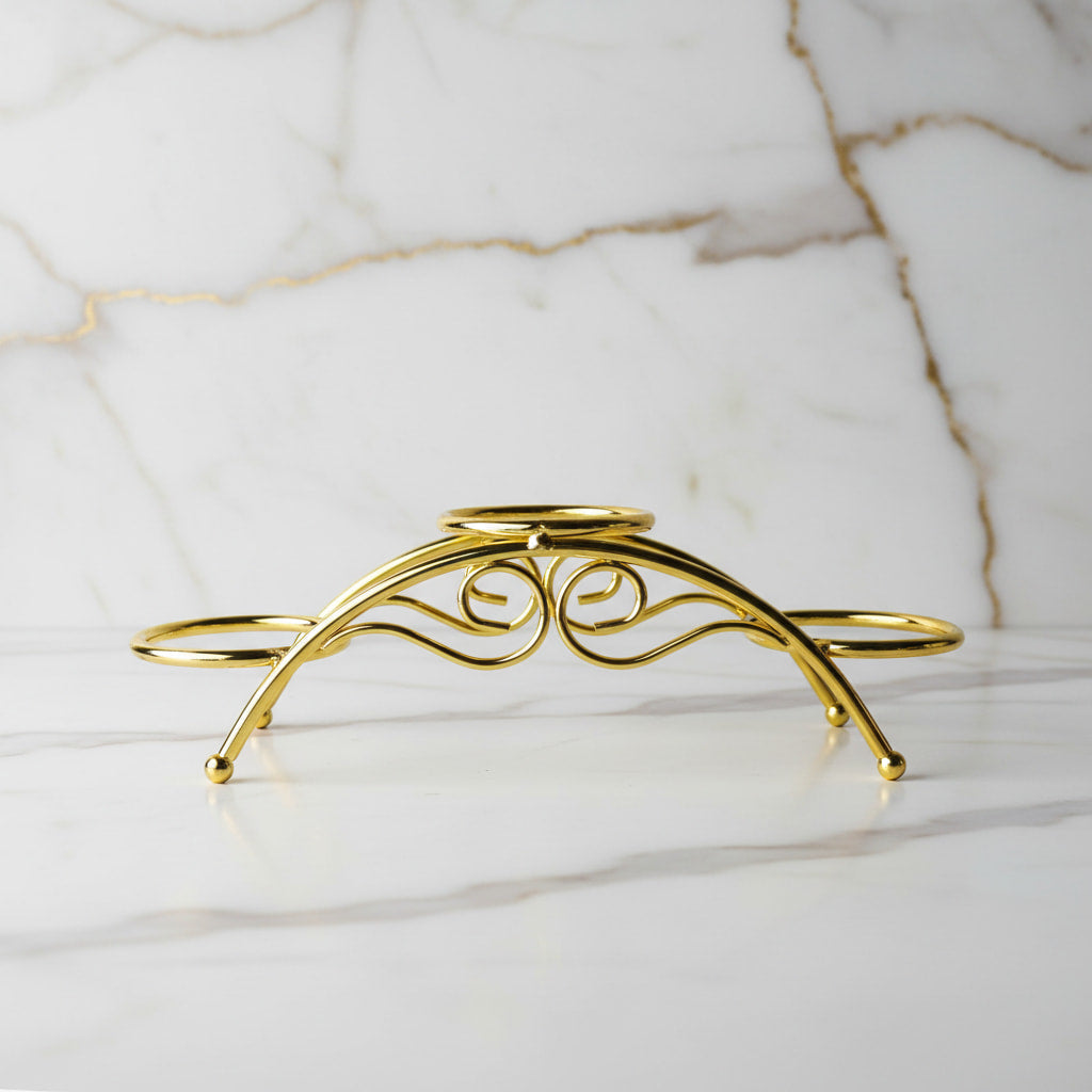Kristallhalter Gold – Halter für 3 Kristallkugeln CrystalScents