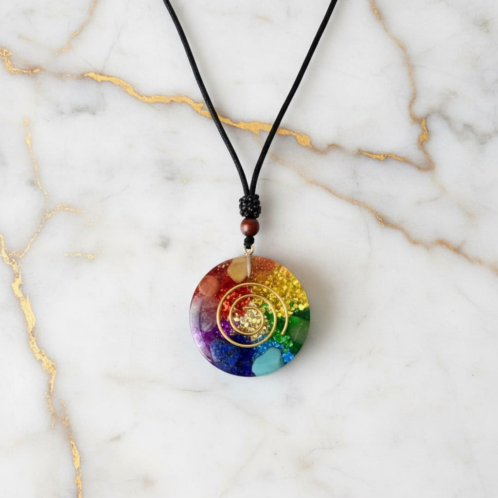 Orgonit Halskette – Regenbogen Anhänger CrystalScents