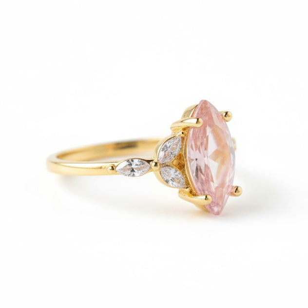 Ring in Gold mit rosanem Funkeln CrystalScents