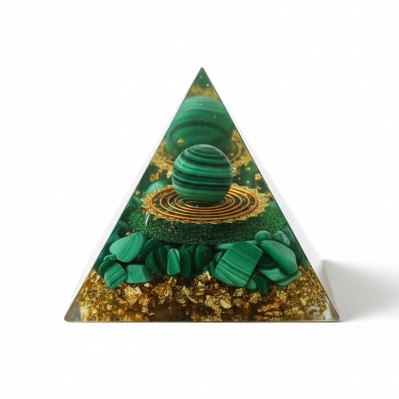 Orgonit Pyramide Malachit – Schutz & Inspiration