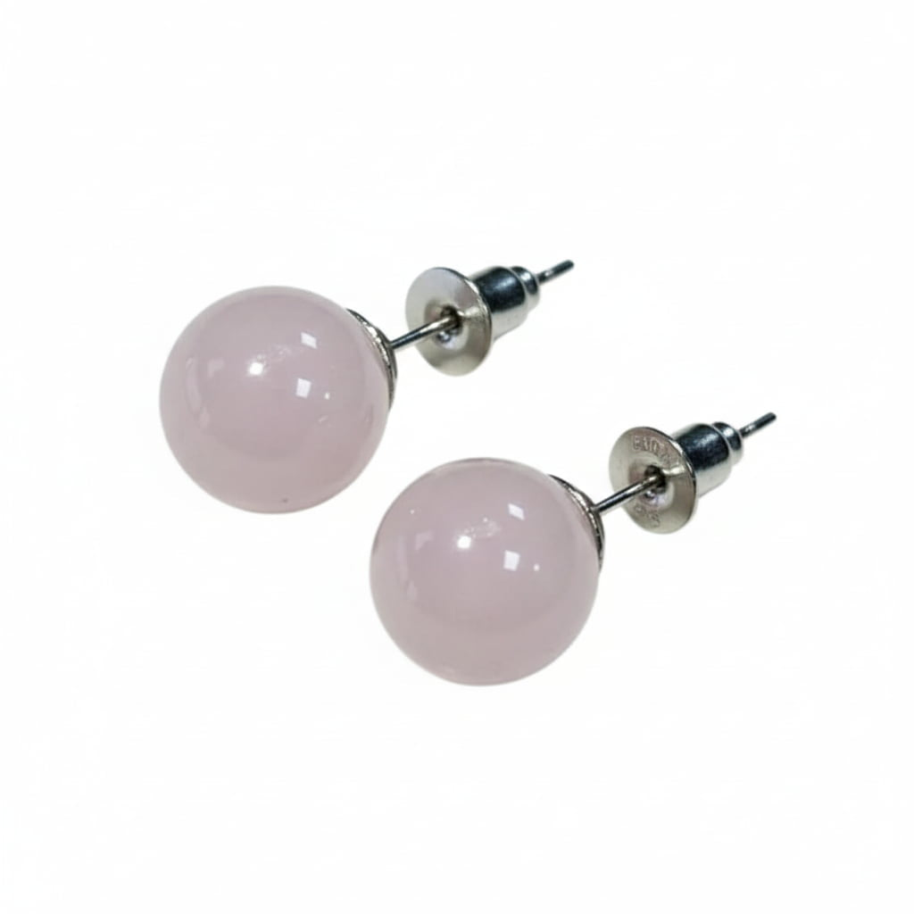Rosenquarz Ohrstecker mit Kristall-Kugel CrystalScents