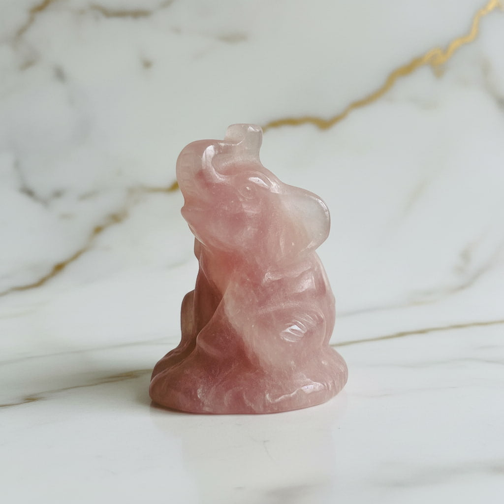 Rosenquarz Elefant – Liebevolle Dekoration CrystalScents