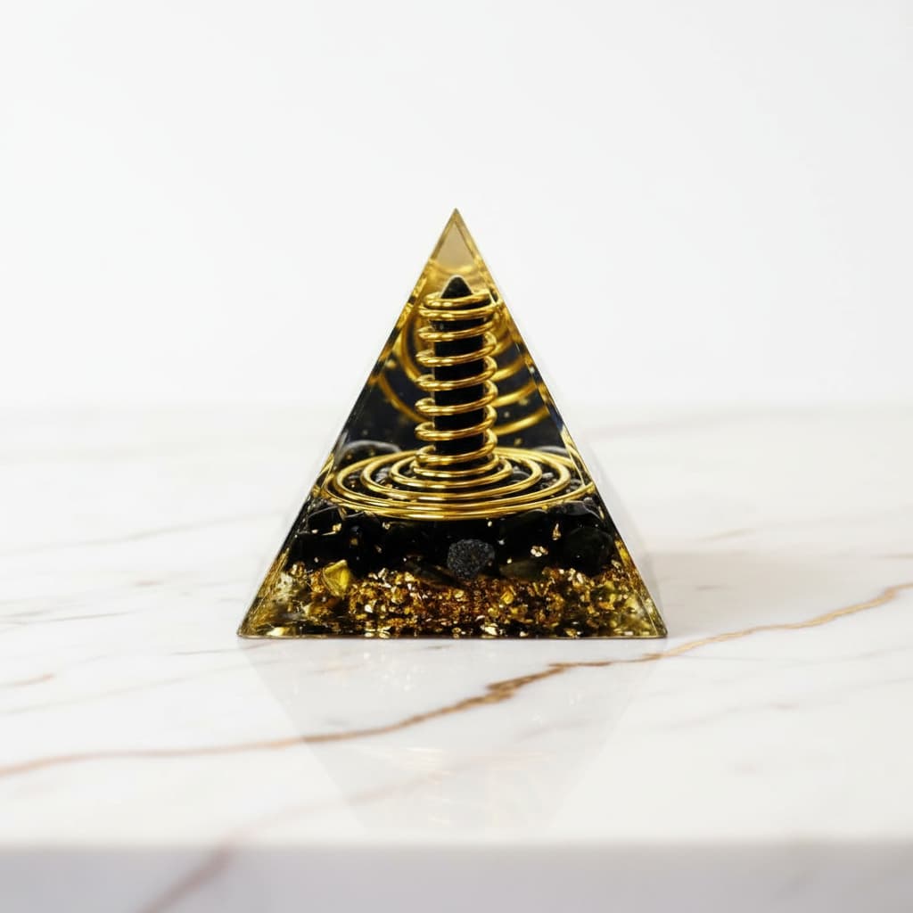 Orgonit Pyramide Obsidian - Schutz & Stärke