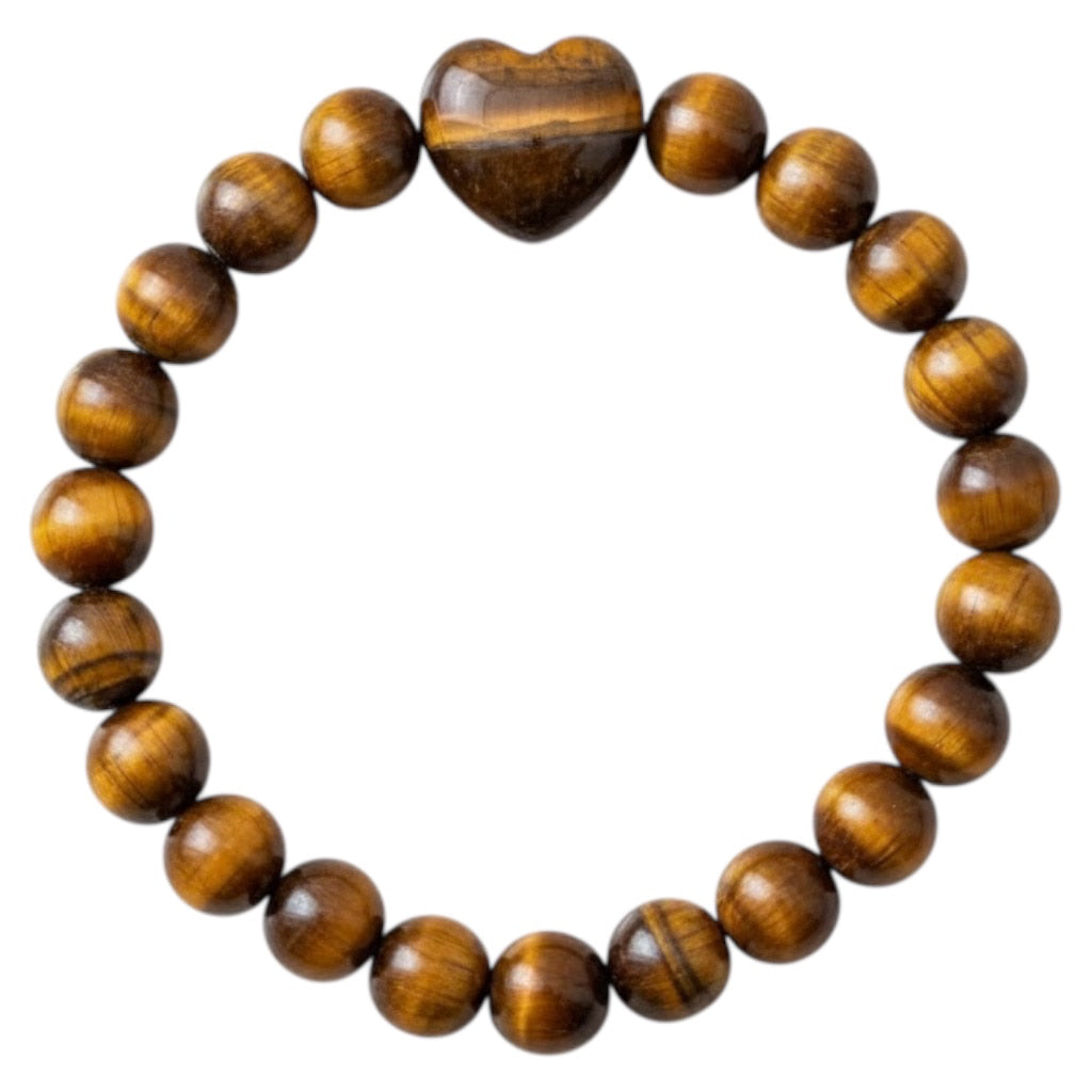 Tigerauge Kugelarmband - Herz & Mut CrystalScents