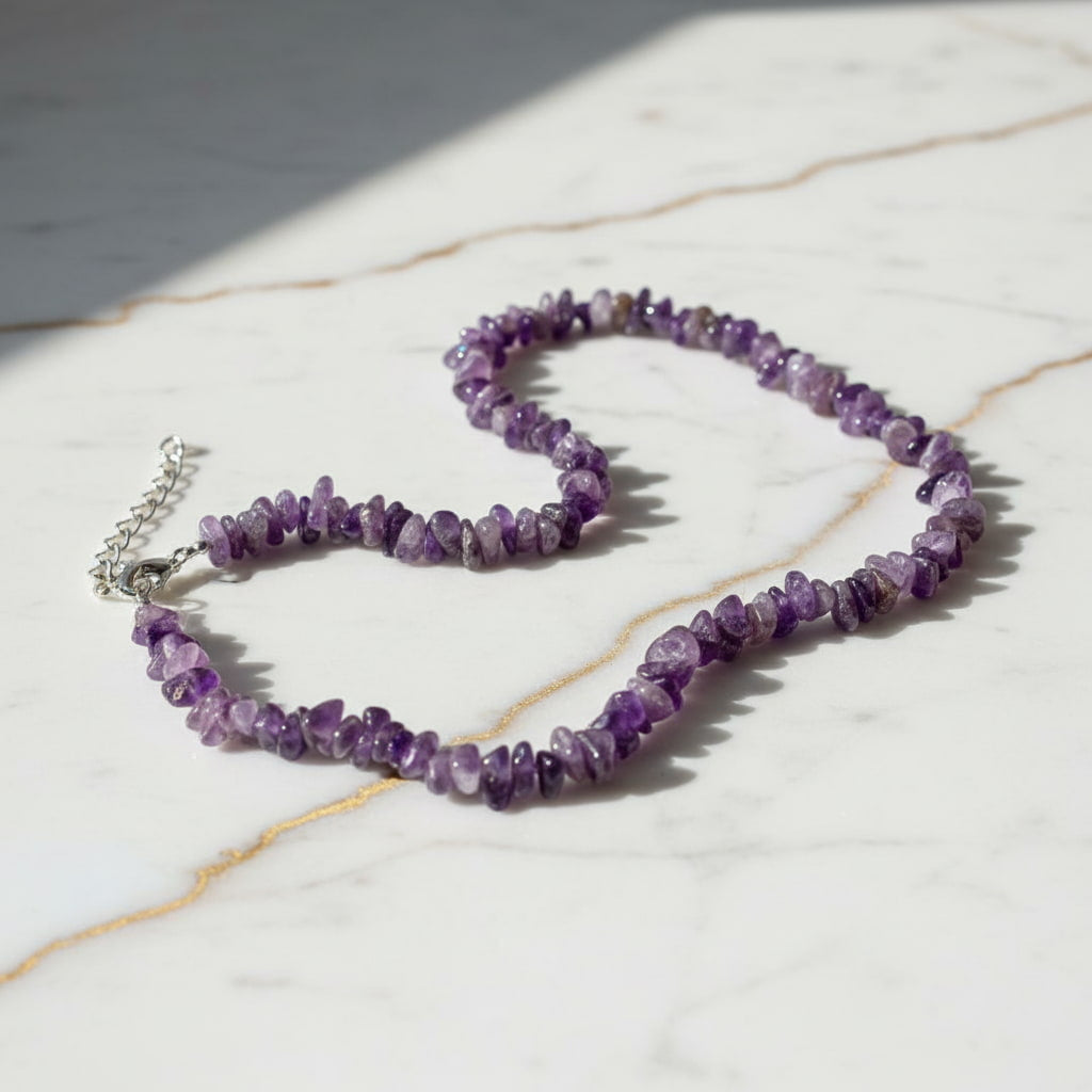 Amethyst Splitter Halskette – für Harmonie & Ruhe