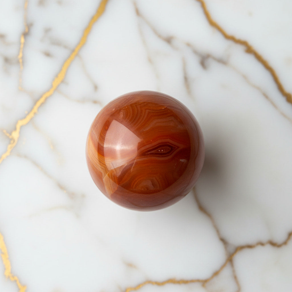 Mini Karneol Kugel – fördert Mut & Harmonie CrystalScents