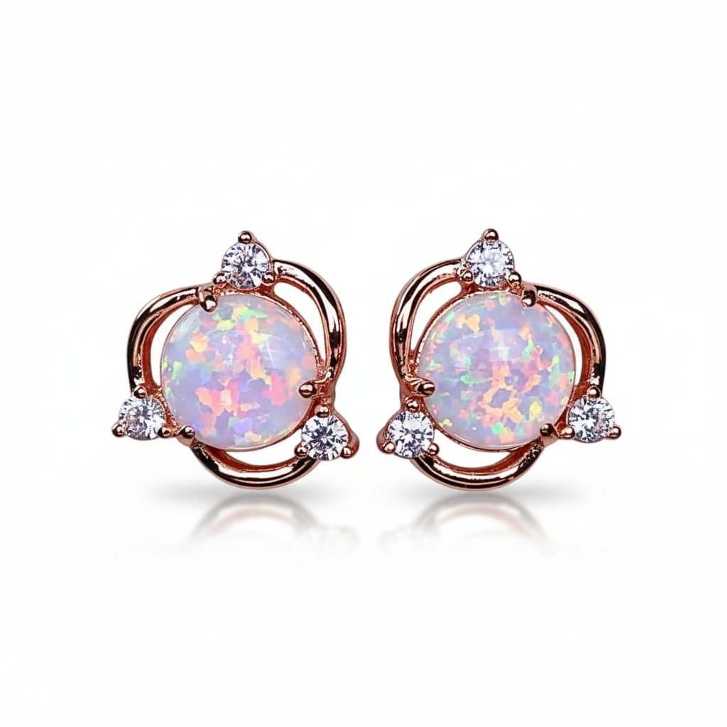 Ohrstecker – Roségold mit schimmerndem Opal CrystalScents