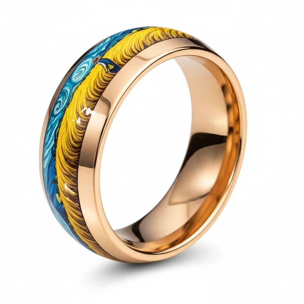 Ring mit Weizenfeld - Kunst für den Finger CrystalScents