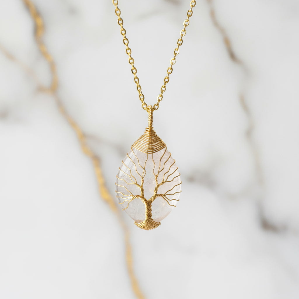 Bergkristall Halskette - Goldene Weisheit CrystalScents