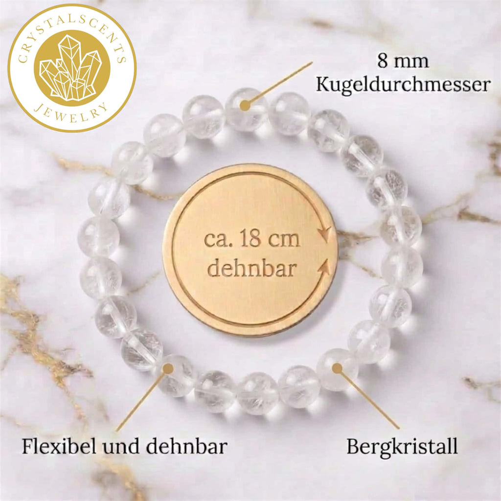 Bergkristall Kugelarmband - Klarheit & fokussierte Energie