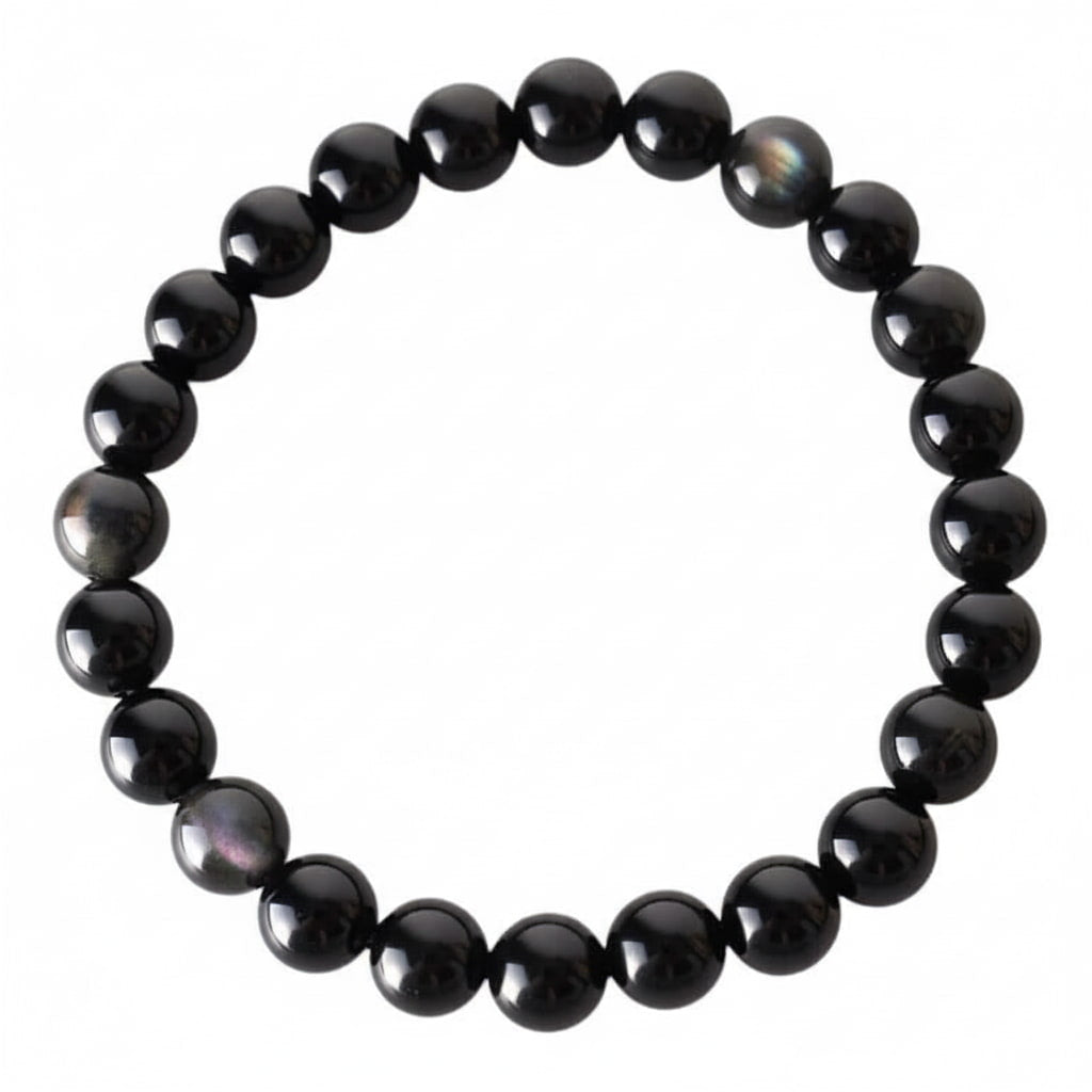 Regenbogen Obsidian Kugelarmband - Regenbogen-Schimmer CrystalScents