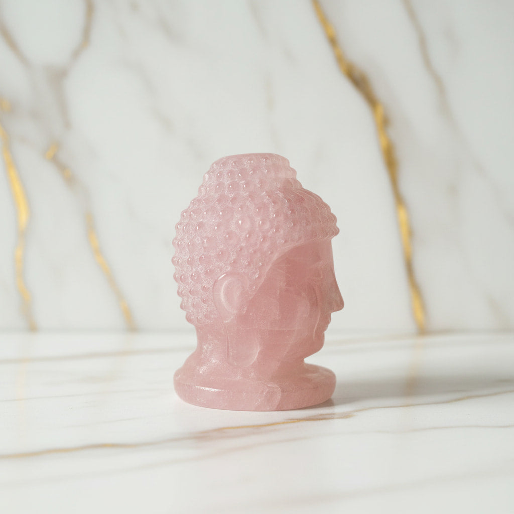Rosenquarz Buddha-Kopf – Friedvolle Atmosphäre CrystalScents