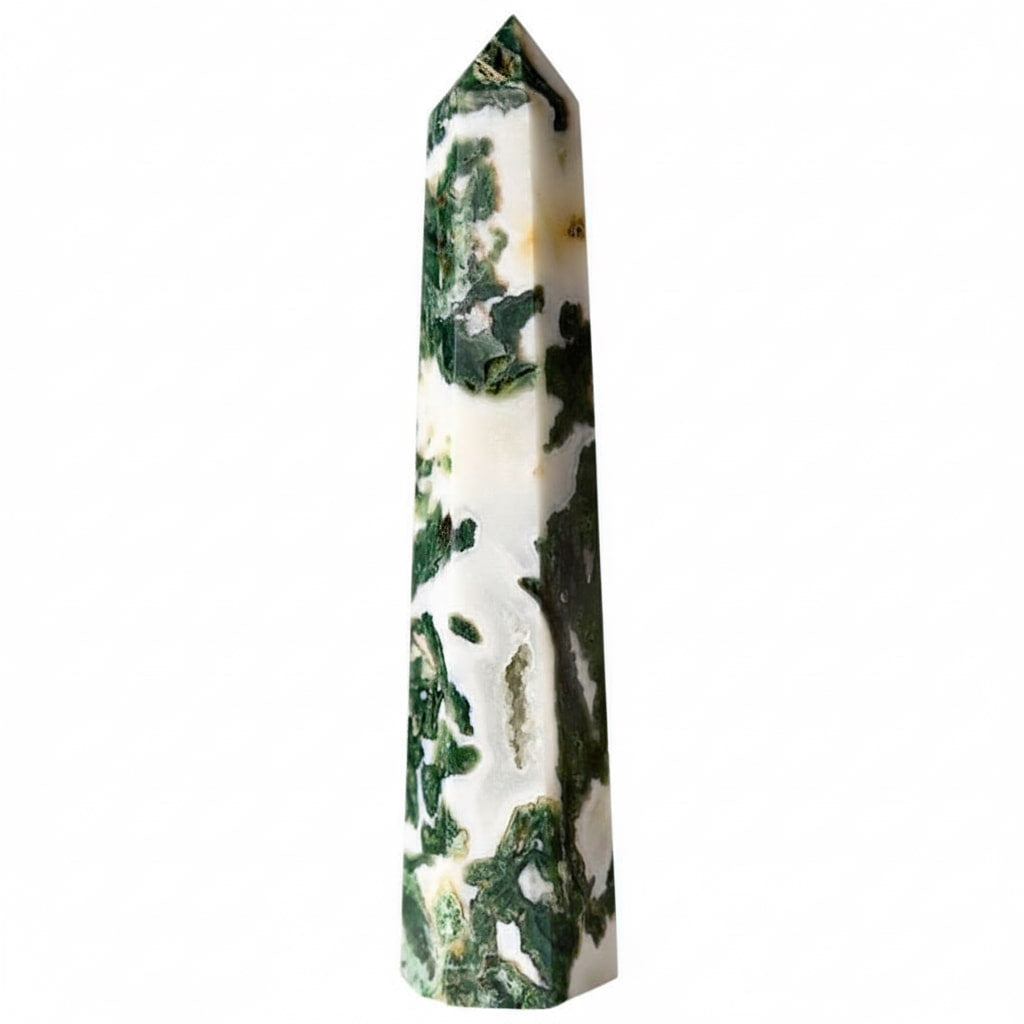 Moosachat Obelisk - Grüne Kraft