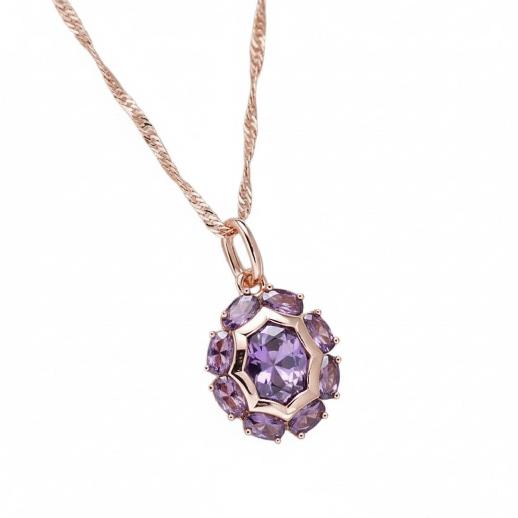 Goldkette – Mit lila Anhänger für besondere Ausstrahlung CrystalScents