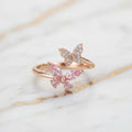Ring mit rosa Schmetterling – offenes Design CrystalScents