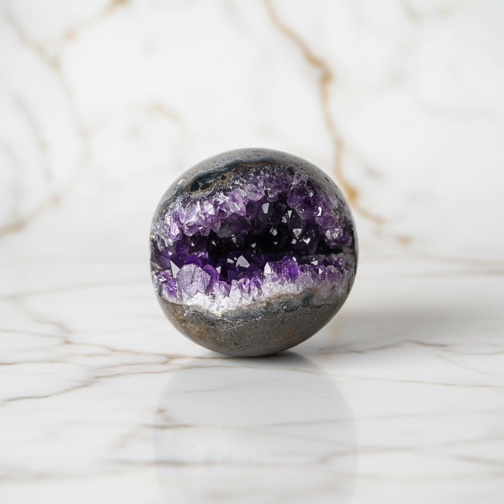 Amethyst Kugel – Funkelndes Naturjuwel CrystalScents