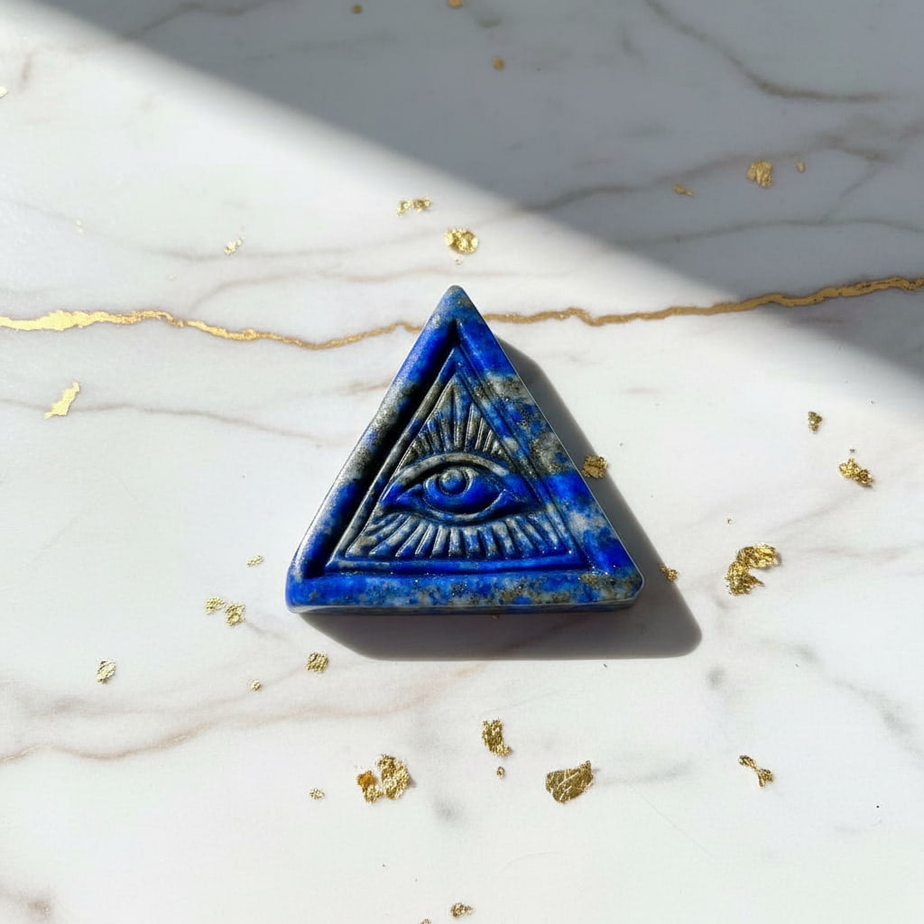 Lapislazuli Dreieck - Amulett mit Auge