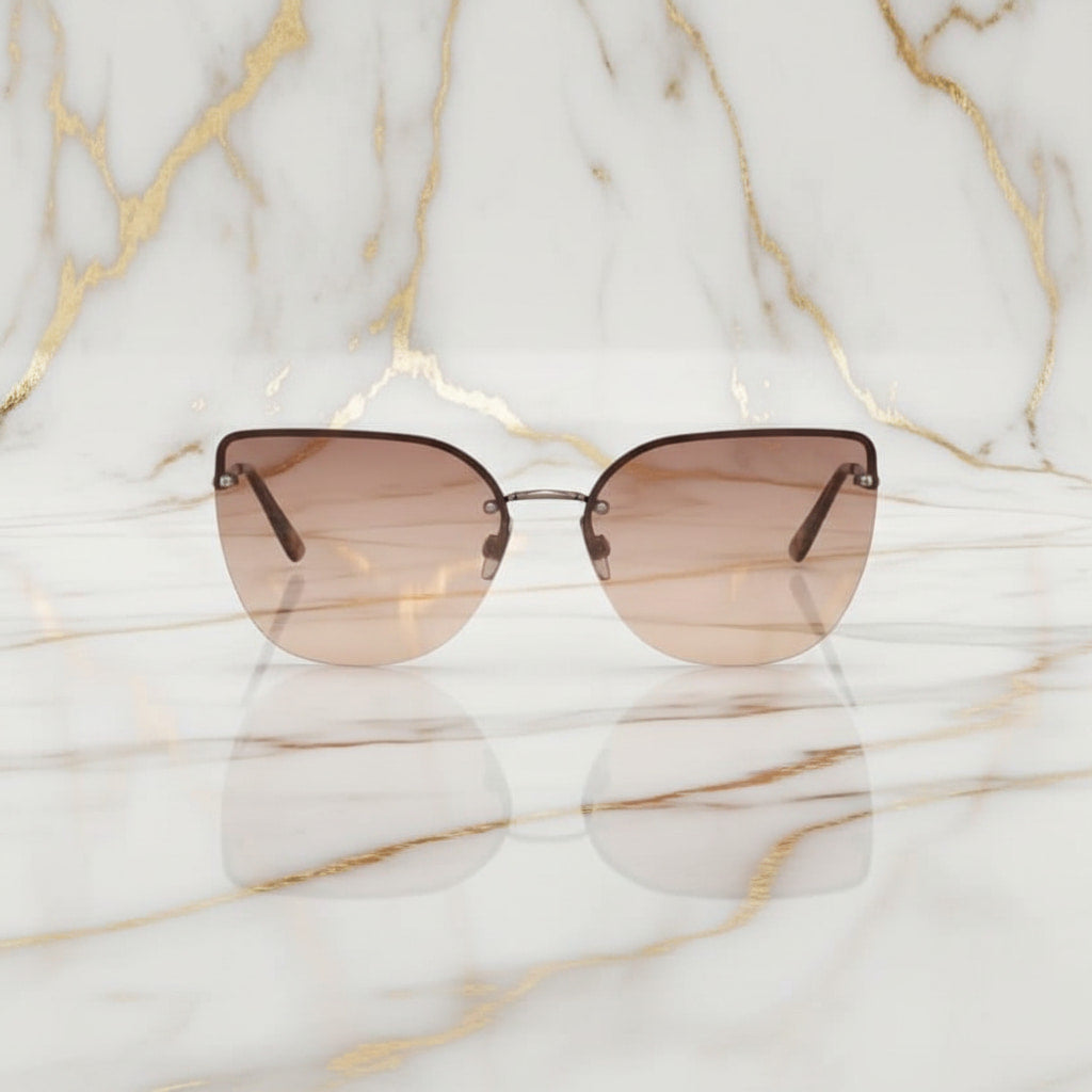 Sonnenbrille – Auffällig braunes Cateye CrystalScents