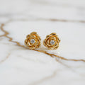 Ohrstecker mit filigraner Rosenform Gold CrystalScents