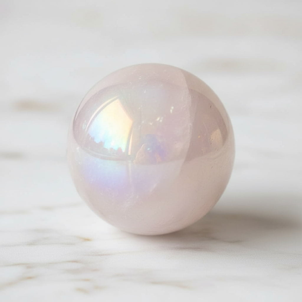 Rosenquarz Aura Kugel - Zauberhafte Begleiterin CrystalScents
