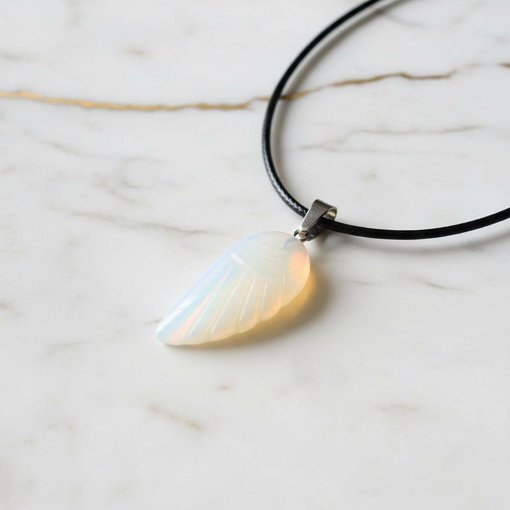 Opalit Halskette - Flügel Anhänger