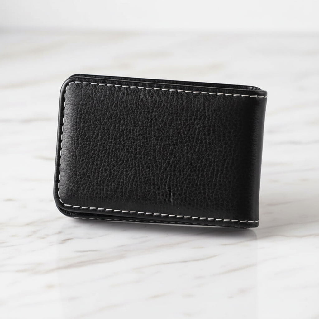 Visitenkartenetui Kunstleder Schwarz – Elegantes Etui für Business CrystalScents