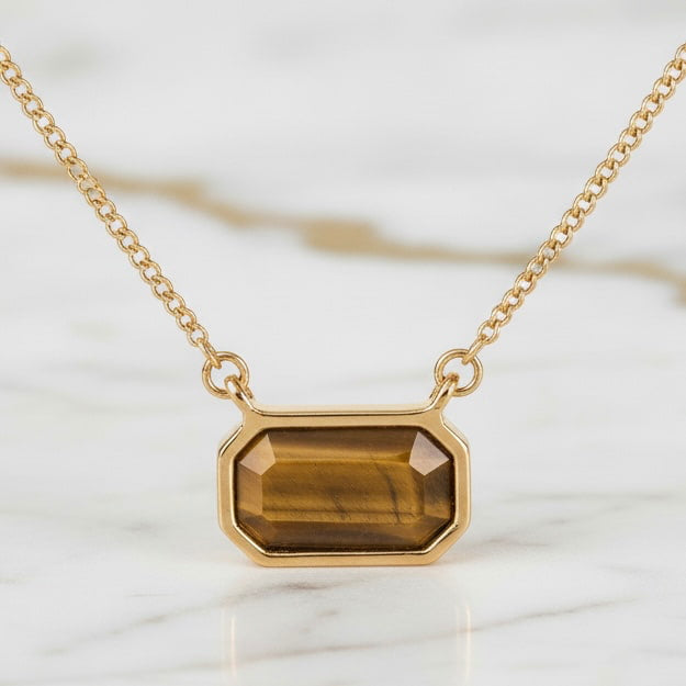 Tigerauge Halskette - Schimmernder Blickfang JETZT sichern CrystalScents