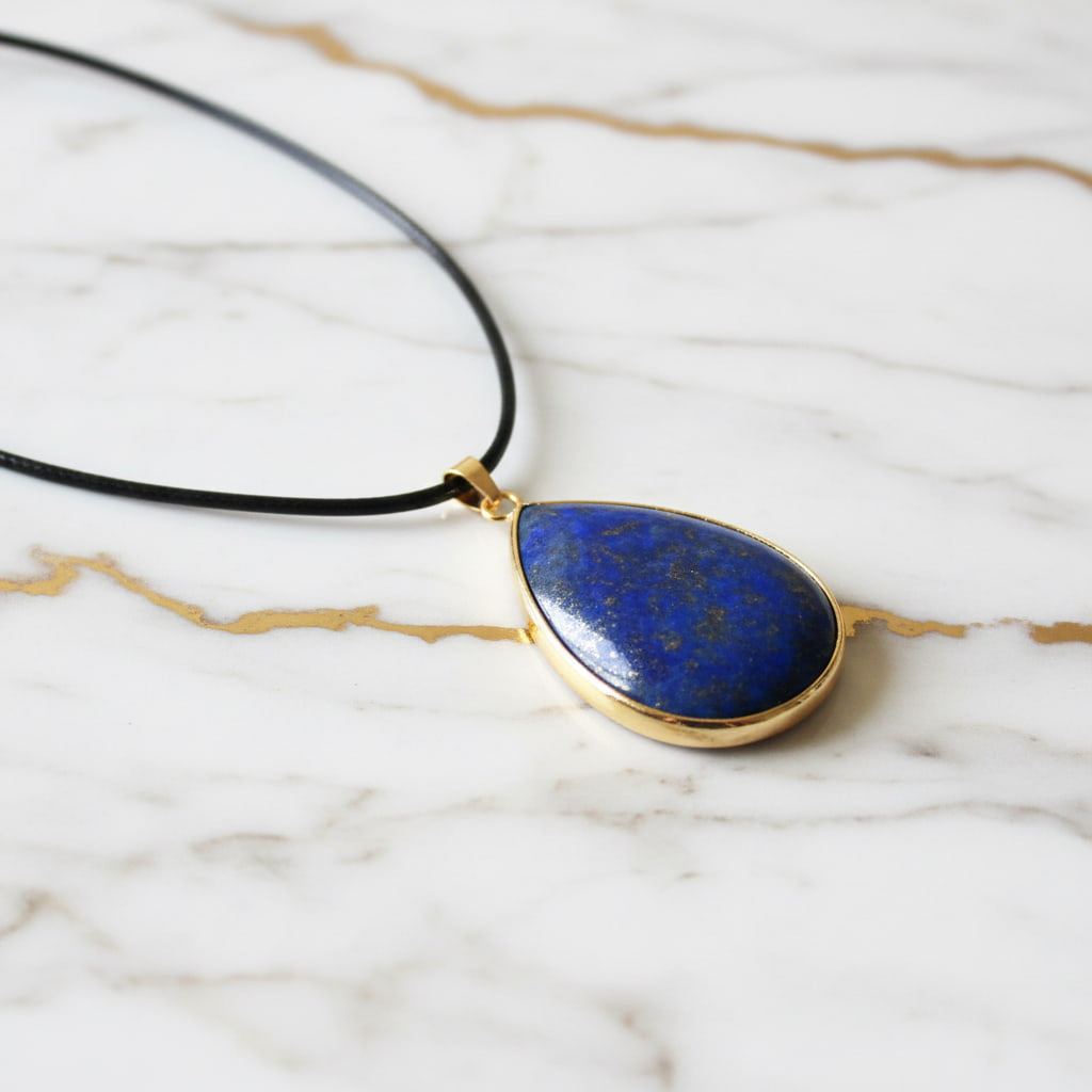 Lapislazuli Halskette - Tropfenförmiger Anhänger CrystalScents