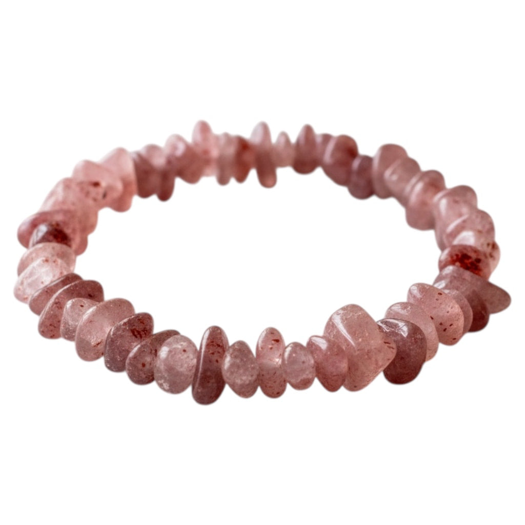 Erdbeerquarz Splitterarmband - Freude & Leichtigkeit CrystalScents