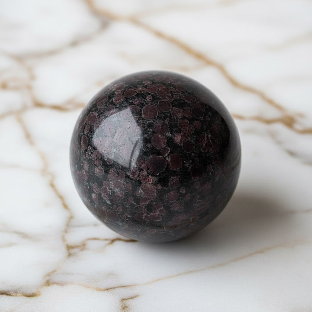 Große Granat Kugel – Farbspiel aus der Natur CrystalScents