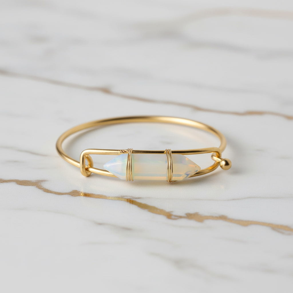 Opalit Armreif - Schimmernder Doppelender